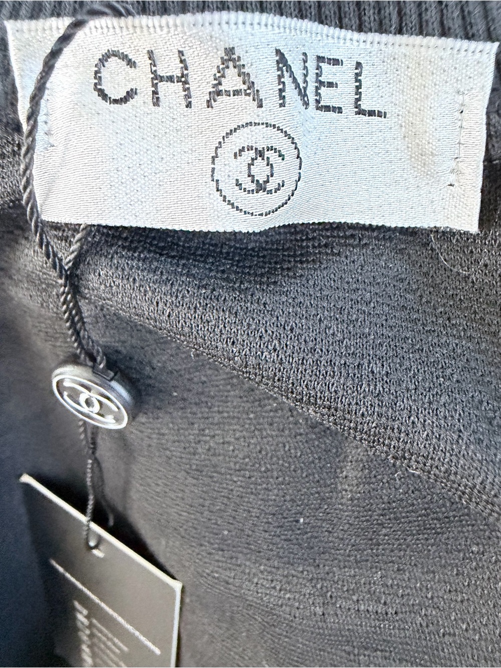 CHANEL Black Embossed Logo Tracksuit Matching Set with Gold Accent size M - Picture 9 of 16